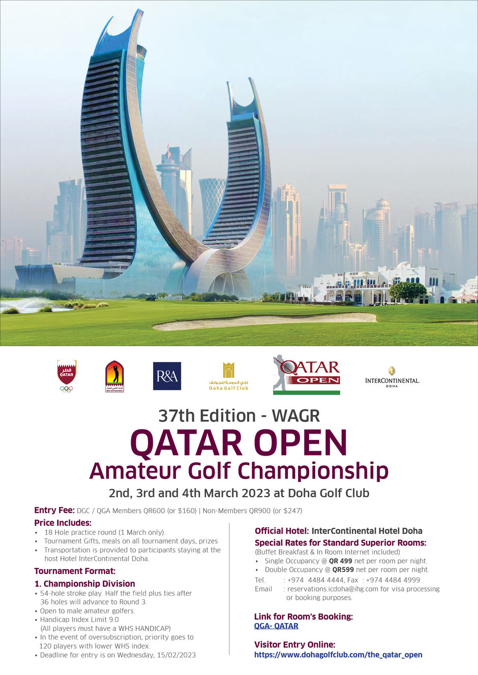 Tee Times - Commercial Bank Qatar Masters 2023